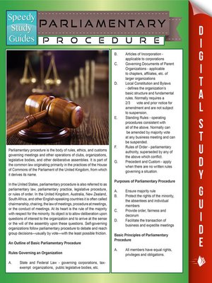 cover image of Parliamentary Procedure